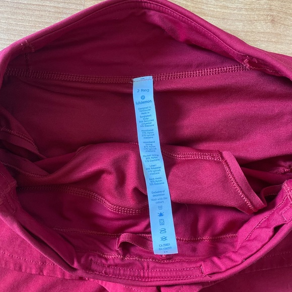 Red lulu lemon shorts (size2) - Picture 2 of 3